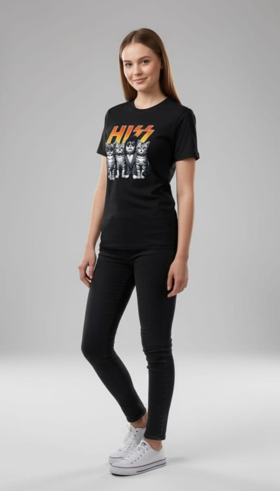 Polera negra manga corta