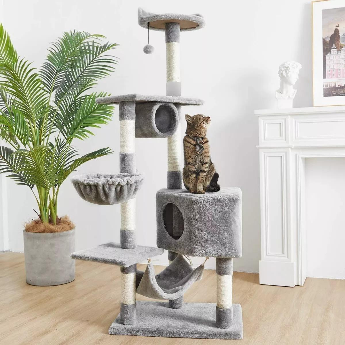 Rascador para gatos con hamaca y cueva