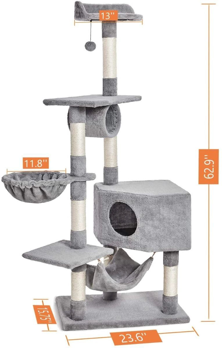 Rascador para gatos con hamaca y cueva