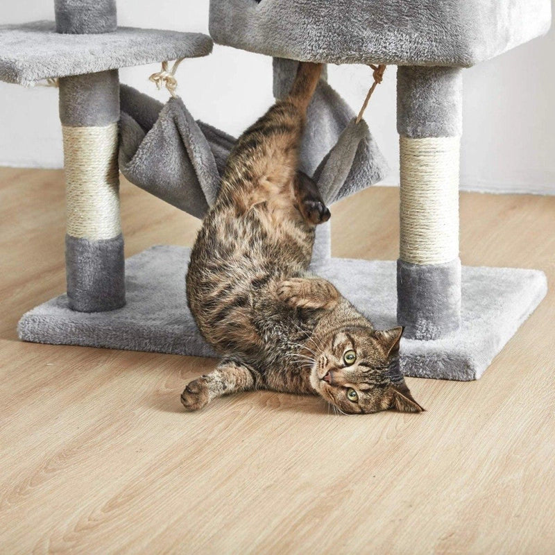 Rascador para gatos con hamaca y cueva