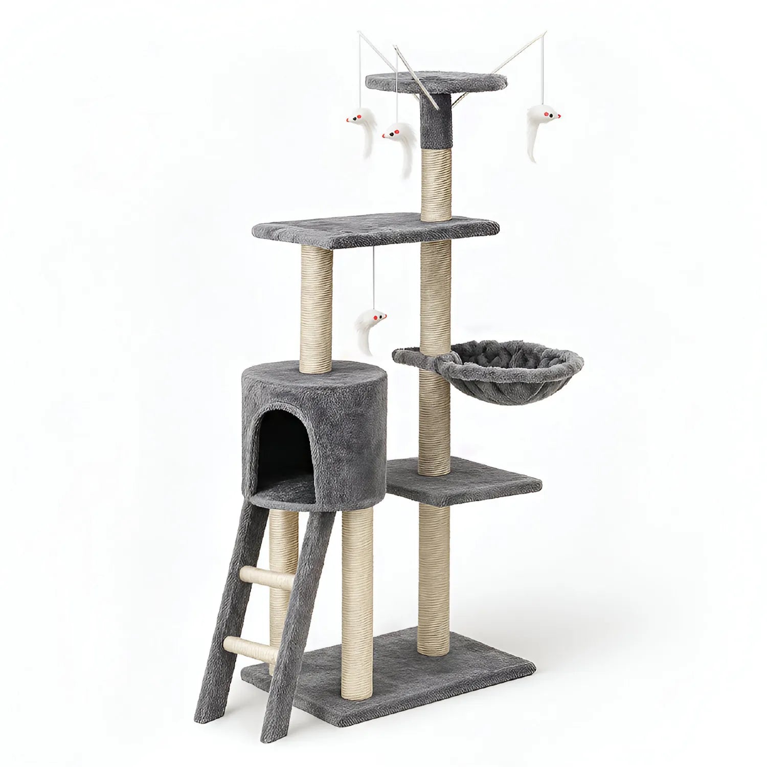 Rascador para gatos con hamaca 135x55x36 cm